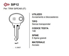 CHIAVE AUTO EPOCA SIP12 PER