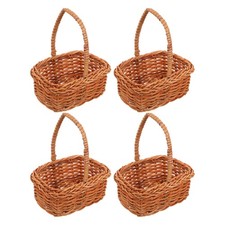  4PCS Cestino da Picnic per Bambole: Mini Cesto Decorativo Piccolo Tessuto - Biscotti Caramelle