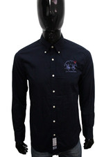 Camicia La Martina Uomo M Blu Slim Fit Originale Polo Argentina Top Logo