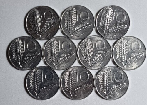 Lire 1975 lotto 10 monete - 10,
