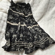 Pannello tessuto stampa Alice casa rosa nero cotone pizzo bordo fai da te materiale remake 