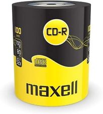 100 dischi CD CD-R bianchi Maxell 700 MB 80 m avvolgimento termoretraibile protezione extra 624037 52x