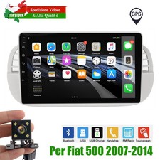 Per Fiat 500 2007-2014 9" Autoradio touchscreen BT +Telecamera CarPlay Android