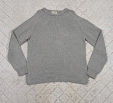 Vintage J. Maglione girocollo uomo XL grigio cotone maglia pesante collo barca pescatore