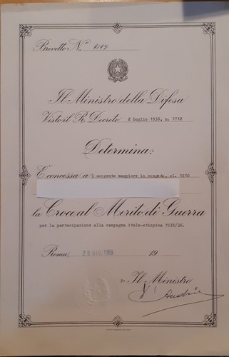Attestato croce merito - croce, di