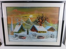 Vecchio quadro dipinto mano in