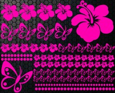 98pcs Car Sticker Set Hibiscus