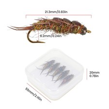 Alta Acciaio Al Carbonio Stonefly Ninfa Pesca 5pcs Set for Trota Spigola Temolo