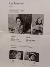 Autografo attrice lea - attrice,
