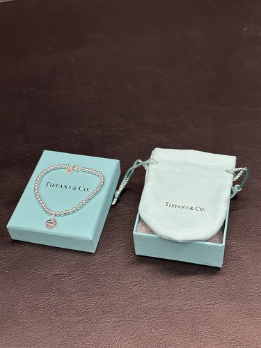 Tiffany silver heart tag bead - tag,