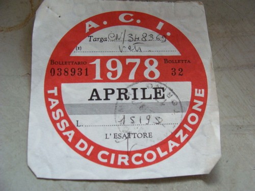 Bollo aci tassa circolazione - tassa,