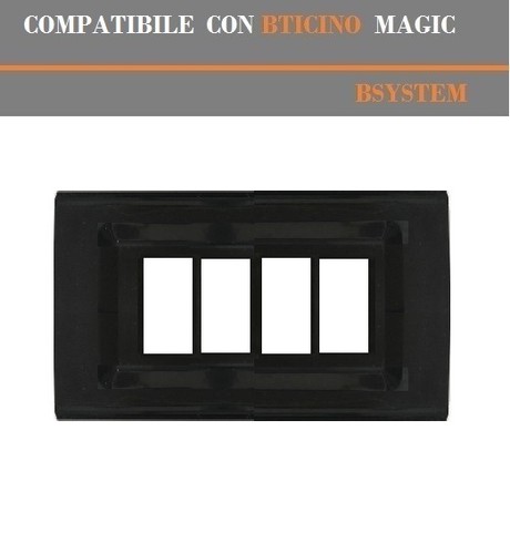 Placca nero pvc compatibile - placca,