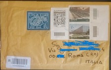 LETTERA RACCOMANDATA CON TRE FRANCOBOLLI CODICE A BARRE  N°1674-11691-11692 VEDI