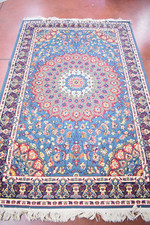 Tappeto Petrolio Rosso Bianco Con Mandala Centrale 145x222 Cm
