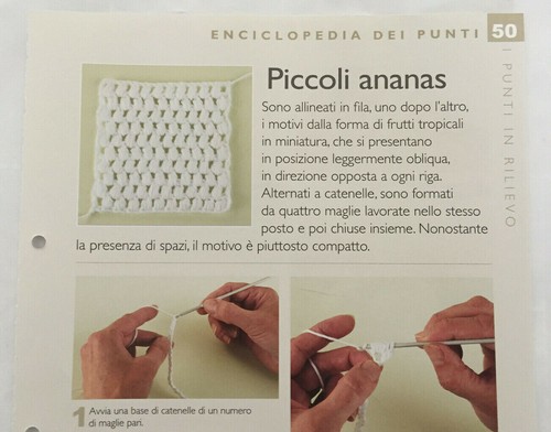 Scheda tecnica punti - punti, uncinetto