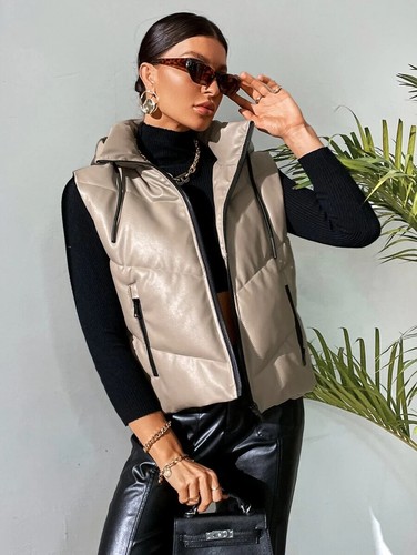 Gilet zara visone ecopelle con - zara,