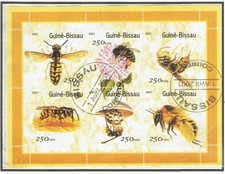 GUINEA BISSAU 2001 ANIMALI INSETTI DIVERSI BLOCCO FOGLIETTO Cat.Y.819-824