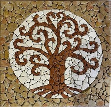ALBERO DELLA VITA - ROSONE MOSAICO per pavimenti interni o esterni 60X60X1 cm