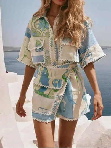 Summer fashion printed ruffle - printed,