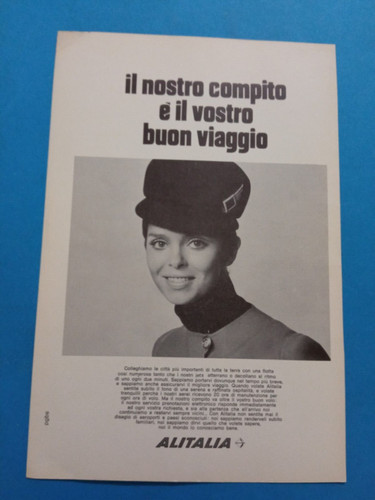 Pubblicita 1969 alitalia - ,