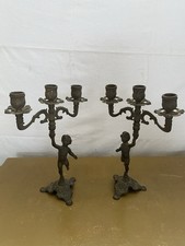 Candelabri Coppia Putti Epoca Collezione 