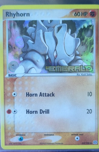 Rhyhorn 106 emerald reverse - rhyhorn, 62/106