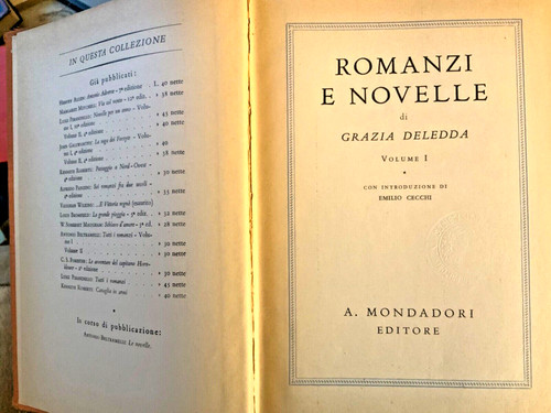 Grazia deledda romanzi e - grazia,