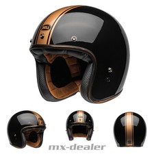 Casco Jet Bell Custom 500 Casco Rally Gloss Black Nero Bronzo