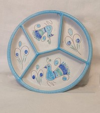 Piatto sardo antipastiera con pavoncella Artigianato Pasella decorato a mano