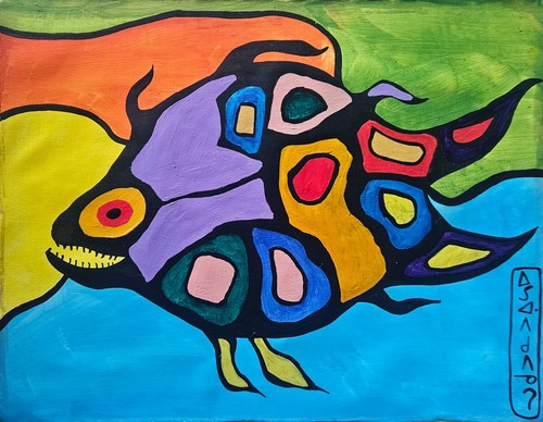 Dipinto olio astratto indigeno