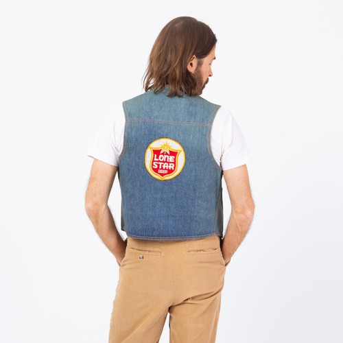 Gilet denim sbiadito - , vintage