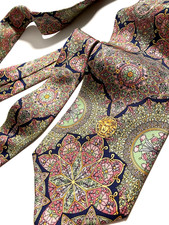 CRAVATTA ARABESQUE GIANNI VERSACE VINTAGE ANNI '90 MEDUSA ROSONE ESOTICO ITAL...