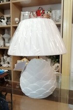 Lampada Pigna In Porcellana Bianca Doppia Illuminazione