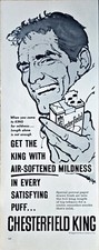 CHESTERFIELD KING - Sigarettes - Soddisfying Puff - 1960 Pubblicità stampa vintage