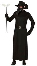 CARNEVALE HALLOWEEN VESTITO MEDICO DELLA PESTE E MASCHERA PLAGUE DOCTOR COSPLAY