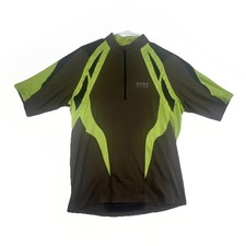 Gore Bike Wear Camicia Uomo Taglia Large Manica Corta Mezza Zip Verde Marrone Nuova