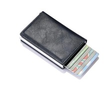 Portafoglio Uomo Pelle Pu Slim Porta Carte Di Credito RFID PER TESSERE  BANCOMAT