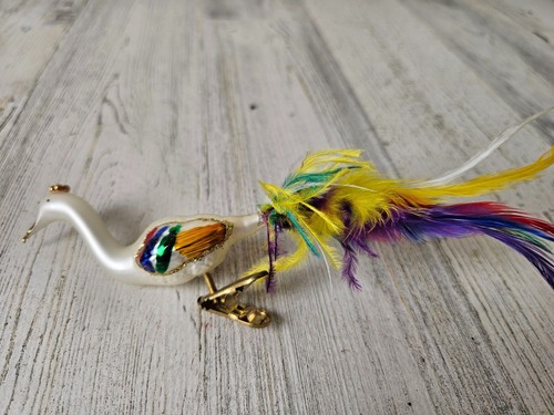 Clip cigno vetro arcobaleno