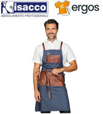 Isacco GREMBIULE BRISTOL Ecopelle Jeans Unisex Barista Cantina Enoteca Sommelier