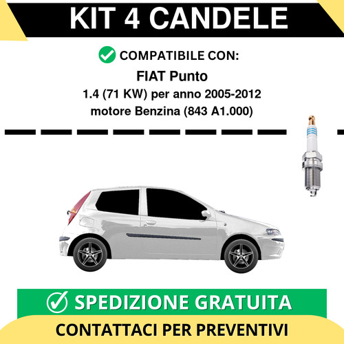 Kit candele per fiat punto - 4,