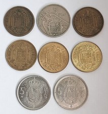 Spagna Lotto 8 Monete dal 1947 al 1975 Rare SPL