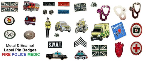 Police fire nhs medical lapel - fire,