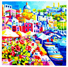 Athos Faccincani,  serigrafia originale   firmata e certificata  30 x 30.