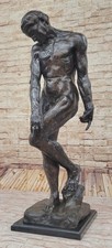 Scultura In Bronzo Di Un Uomo Nudo "Adamo" Firmata A Rodin In Fusione Calda