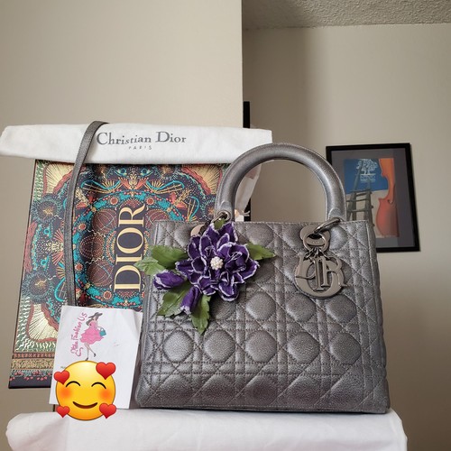 Lady dior grey lambskin silver - lady,