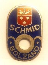 FREGIO STEMMA SCHMID BOLZANO SMALTATA BICI EPOCA BICICLETTA HEAD BADGE BICYCLE