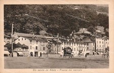 cr705 cartolina un saluto da edolo piazza del mercato provincia di brescia