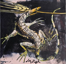 Mario Madiai (Siena, 1944) Opera Unica DIPINTO TECNICA MISTA su Cartoncino Firma