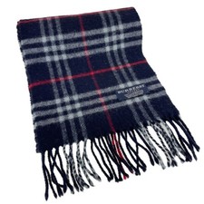 Stola Burberry London in lana con frange Nova Check Navy 2487