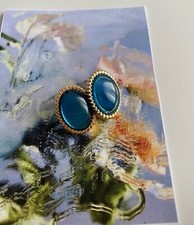 S925  orecchini in argento vintage colore dorato e blu 